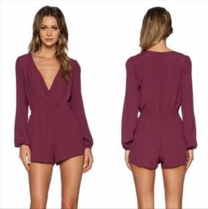 Lovers And Friends Women's Maroon Monday To Friday Romper Pockets Size Medium.